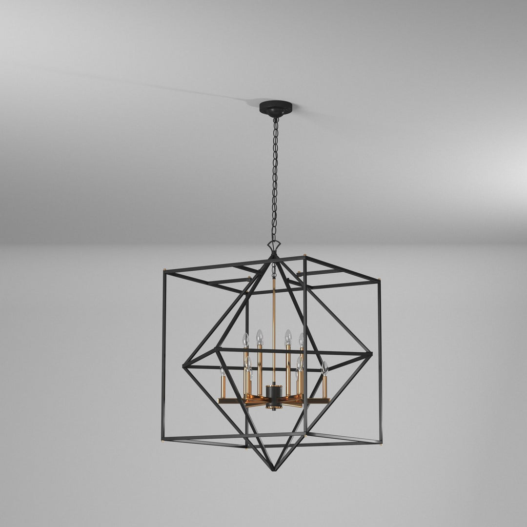 Artcraft Canada - AC11202 - 12 Light Chandelier - Roxton - Matte Black & Harvest Brass