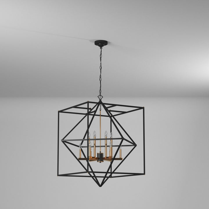 Artcraft Canada - AC11202 - 12 Light Chandelier - Roxton - Matte Black & Harvest Brass
