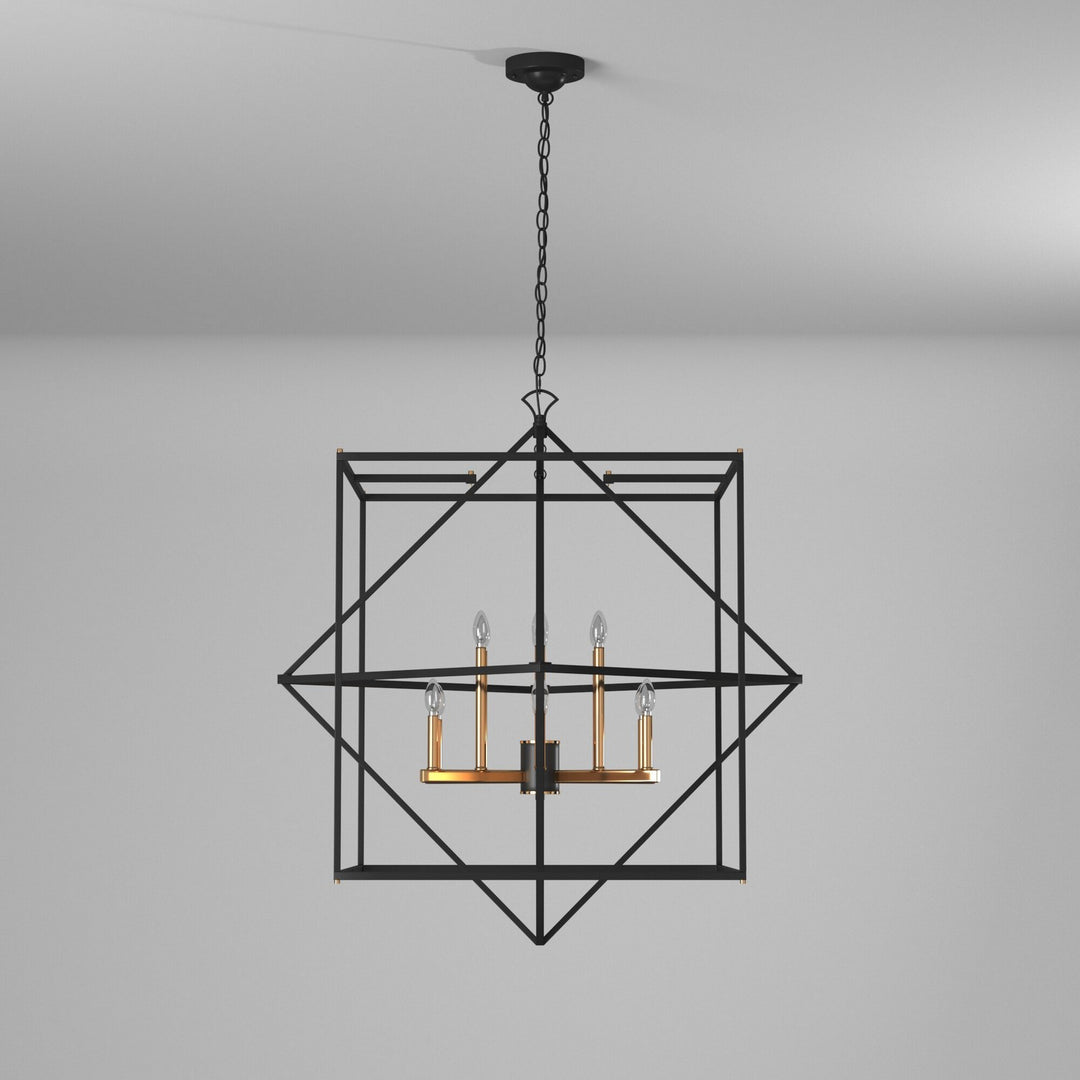 Artcraft Canada - AC11202 - 12 Light Chandelier - Roxton - Matte Black & Harvest Brass