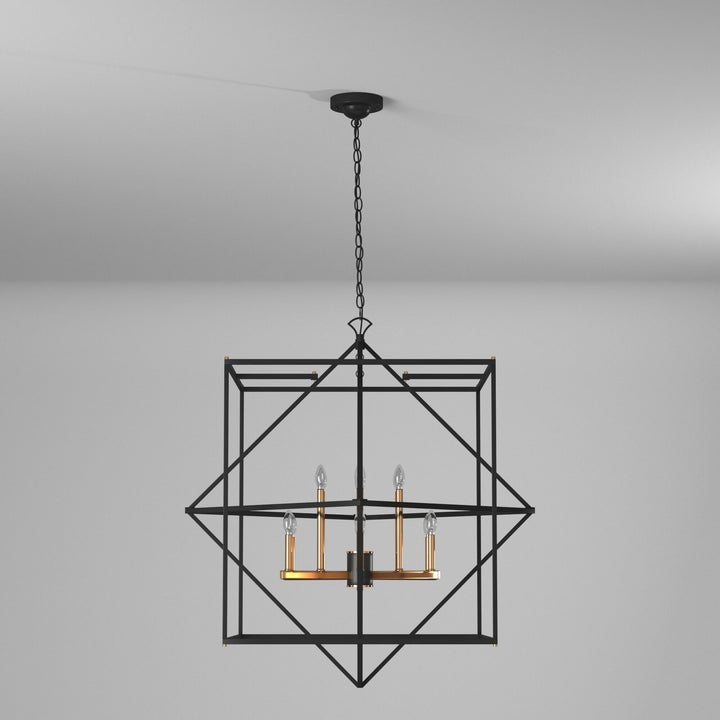 Artcraft Canada - AC11202 - 12 Light Chandelier - Roxton - Matte Black & Harvest Brass