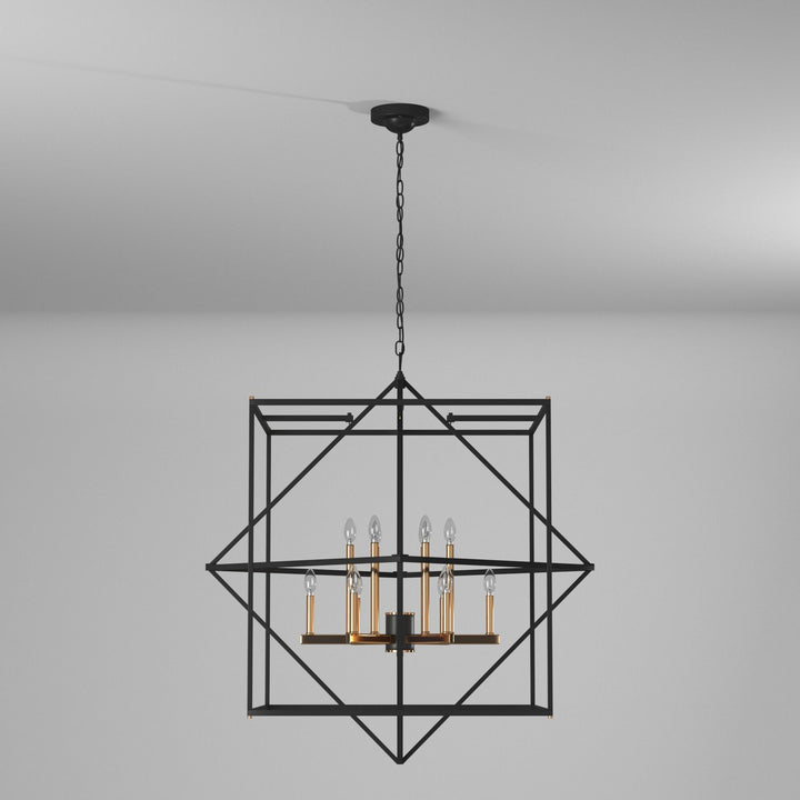Artcraft Canada - AC11202 - 12 Light Chandelier - Roxton - Matte Black & Harvest Brass