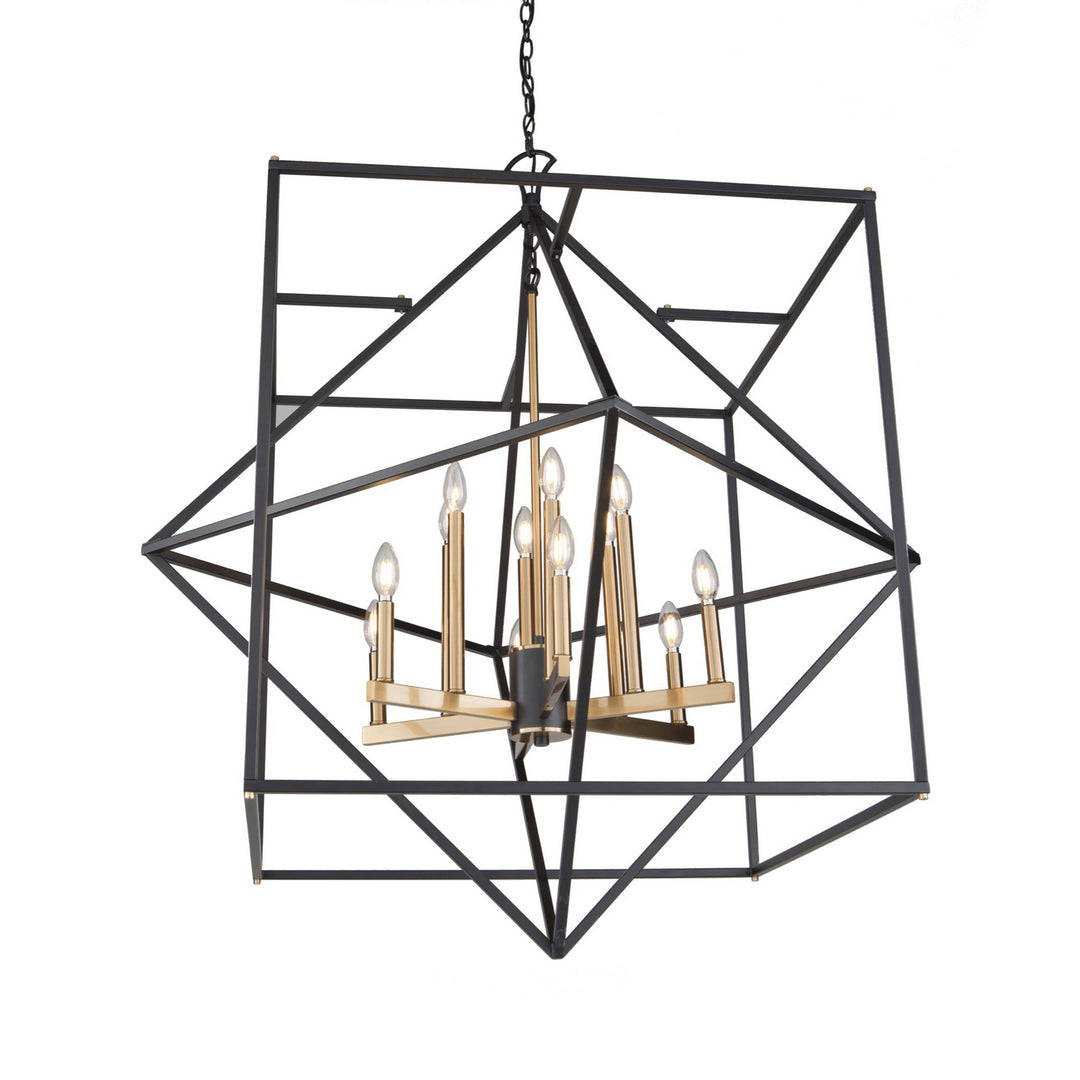 Artcraft Canada - AC11202 - 12 Light Chandelier - Roxton - Matte Black & Harvest Brass