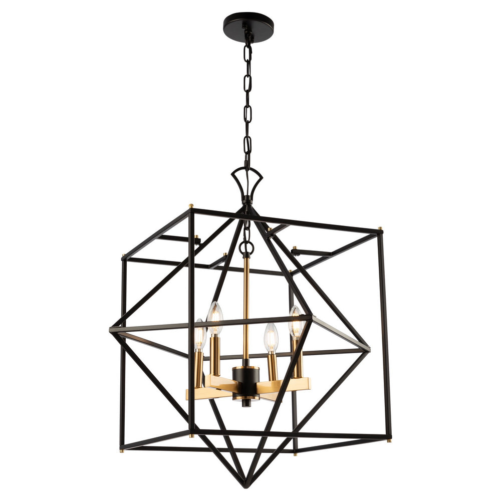 Artcraft Canada - AC11204 - Four Light Chandelier - Roxton - Matte Black & Harvest Brass