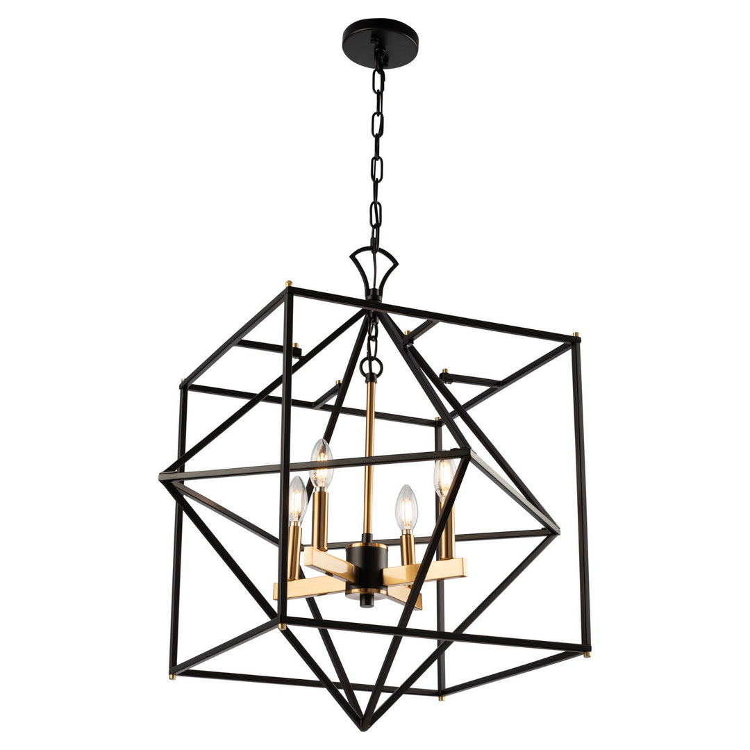 Artcraft Canada - AC11204 - Four Light Chandelier - Roxton - Matte Black & Harvest Brass