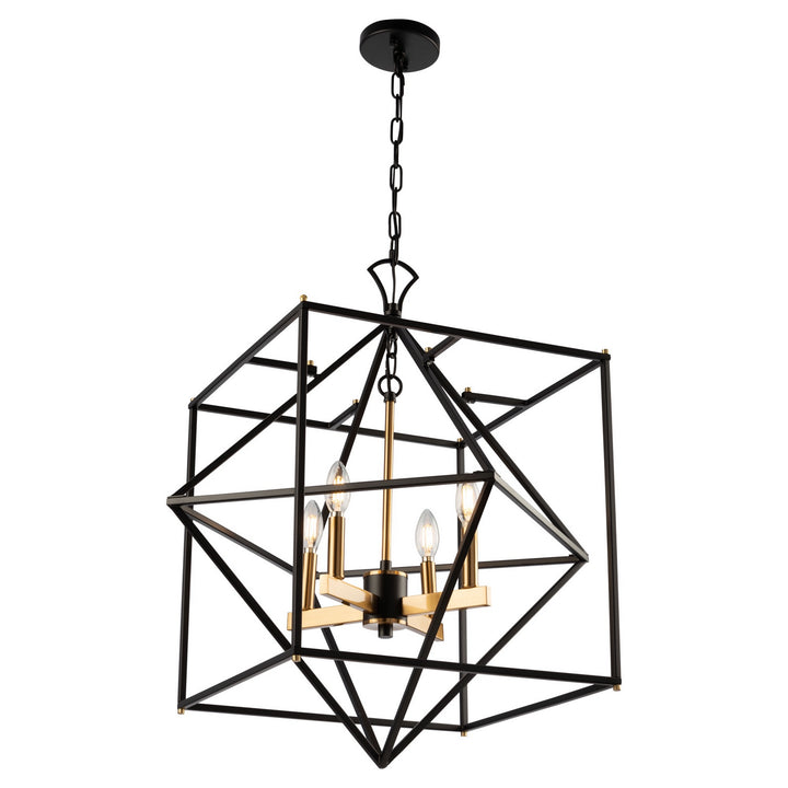 Artcraft Canada - AC11204 - Four Light Chandelier - Roxton - Matte Black & Harvest Brass