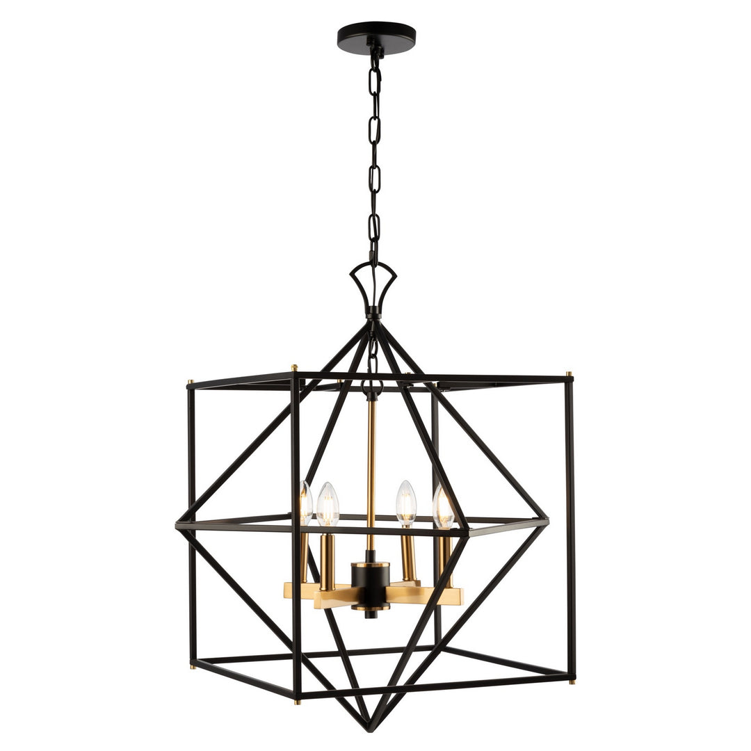 Artcraft Canada - AC11204 - Four Light Chandelier - Roxton - Matte Black & Harvest Brass
