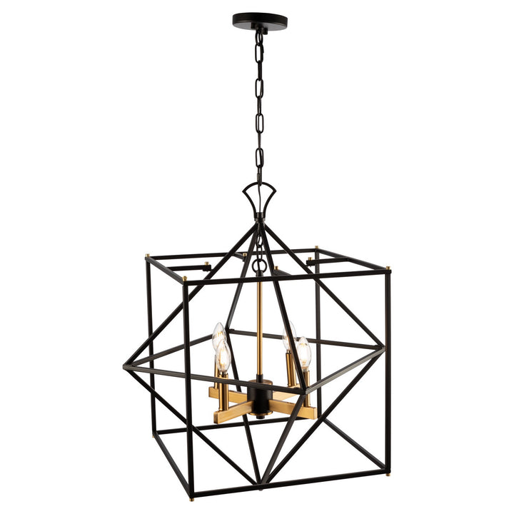 Artcraft Canada - AC11204 - Four Light Chandelier - Roxton - Matte Black & Harvest Brass