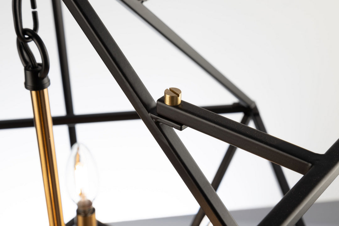 Artcraft Canada - AC11204 - Four Light Chandelier - Roxton - Matte Black & Harvest Brass