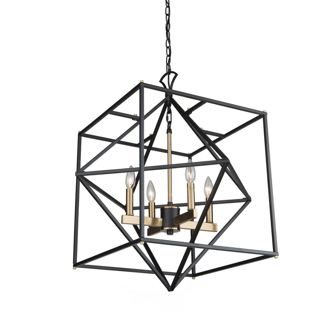 Artcraft Canada - AC11204 - Four Light Chandelier - Roxton - Matte Black & Harvest Brass