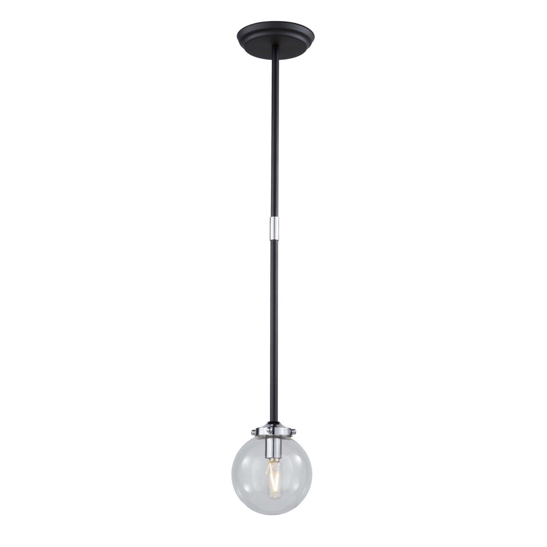 Vero Modo One Light Pendant in Matte Black & Chrome - available from The Lighting Shoppe, trusted by Canadian homeowners