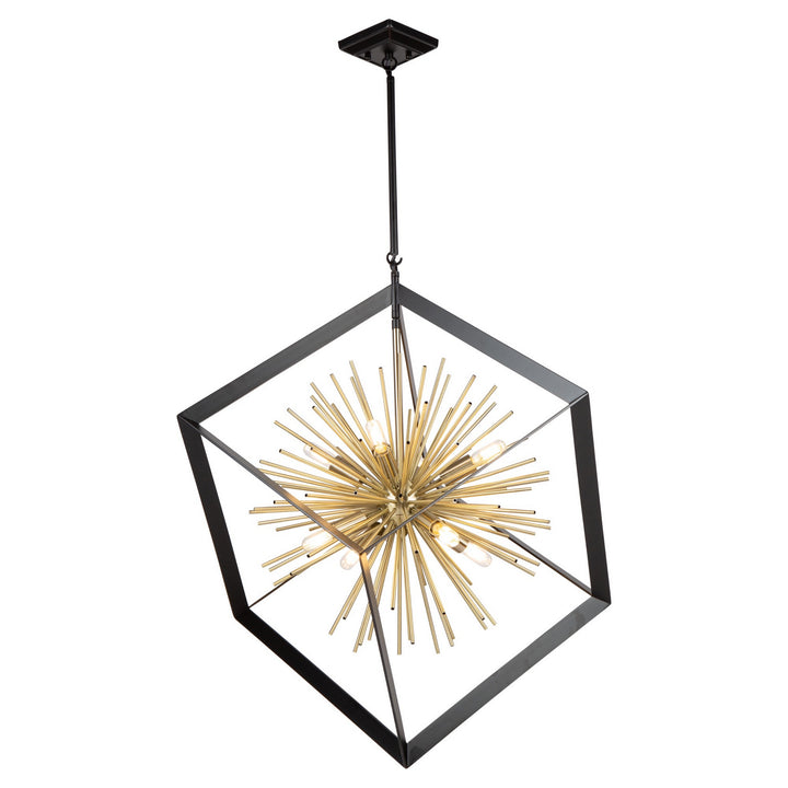 Artcraft Canada - AC11440 - Eight Light Chandelier - Sunburst - Matte Black & Satin Brass