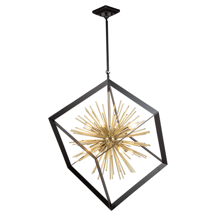 Artcraft Canada - AC11440 - Eight Light Chandelier - Sunburst - Matte Black & Satin Brass