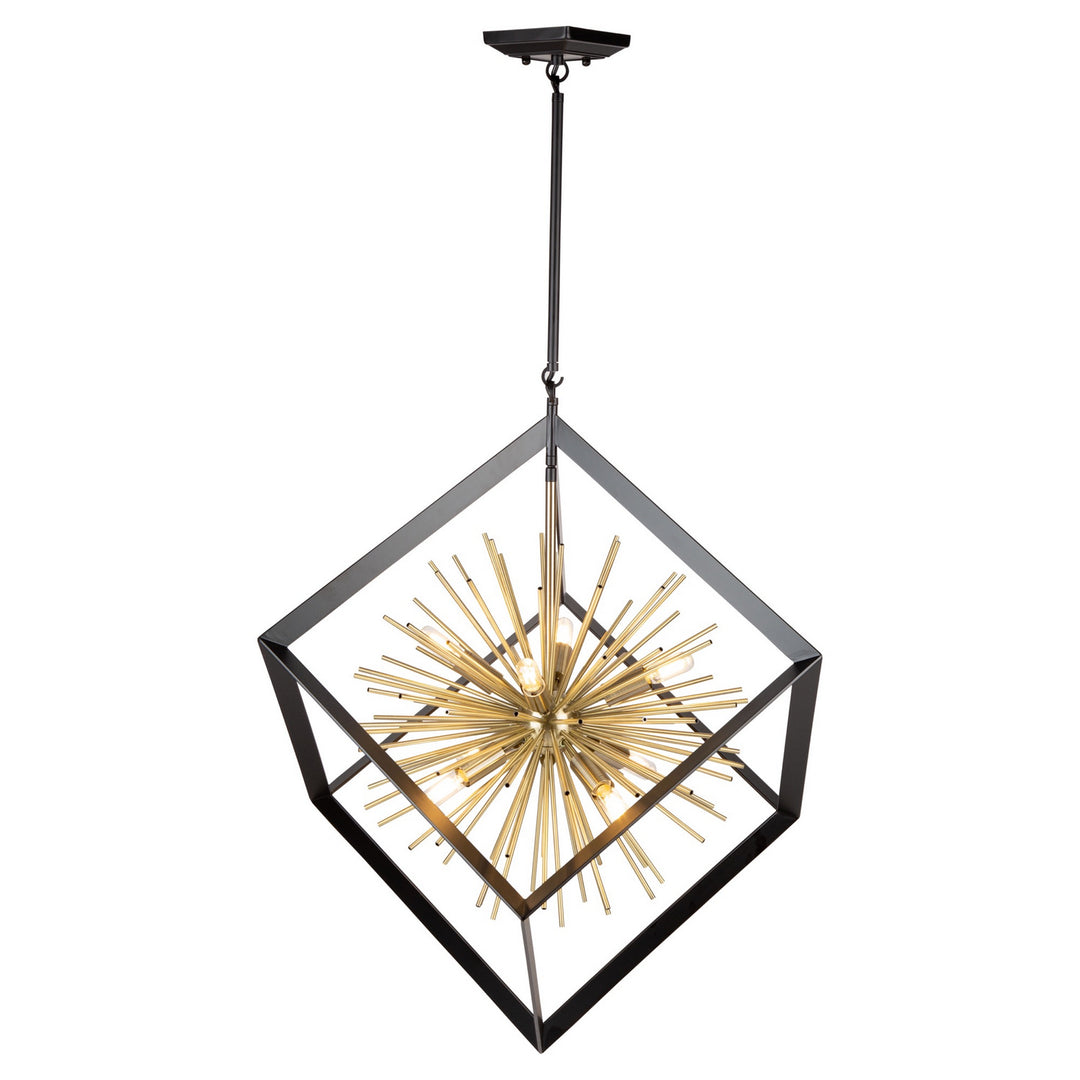 Artcraft Canada - AC11440 - Eight Light Chandelier - Sunburst - Matte Black & Satin Brass