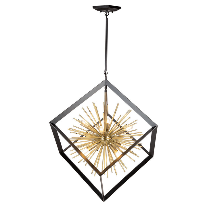 Artcraft Canada - AC11440 - Eight Light Chandelier - Sunburst - Matte Black & Satin Brass