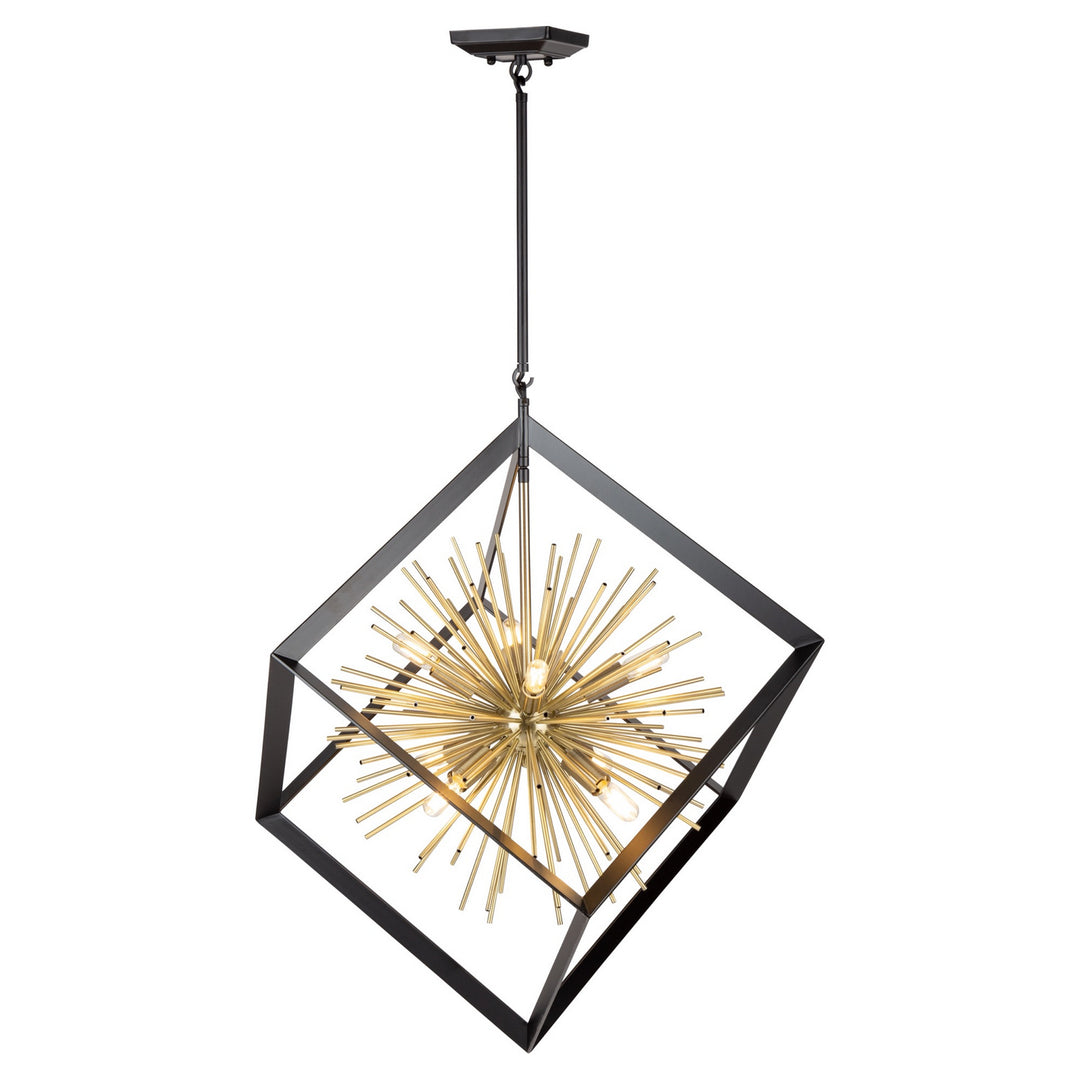 Artcraft Canada - AC11440 - Eight Light Chandelier - Sunburst - Matte Black & Satin Brass