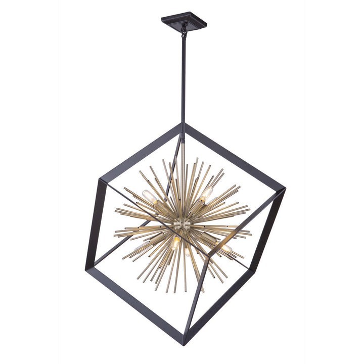 Artcraft Canada - AC11440 - Eight Light Chandelier - Sunburst - Matte Black & Satin Brass
