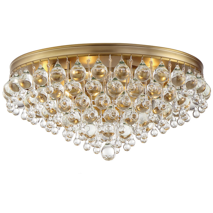 Calypso Six Light Flush Mount in Vibrant Gold - available from The Lighting Shoppe, trusted by Canadian homeowners