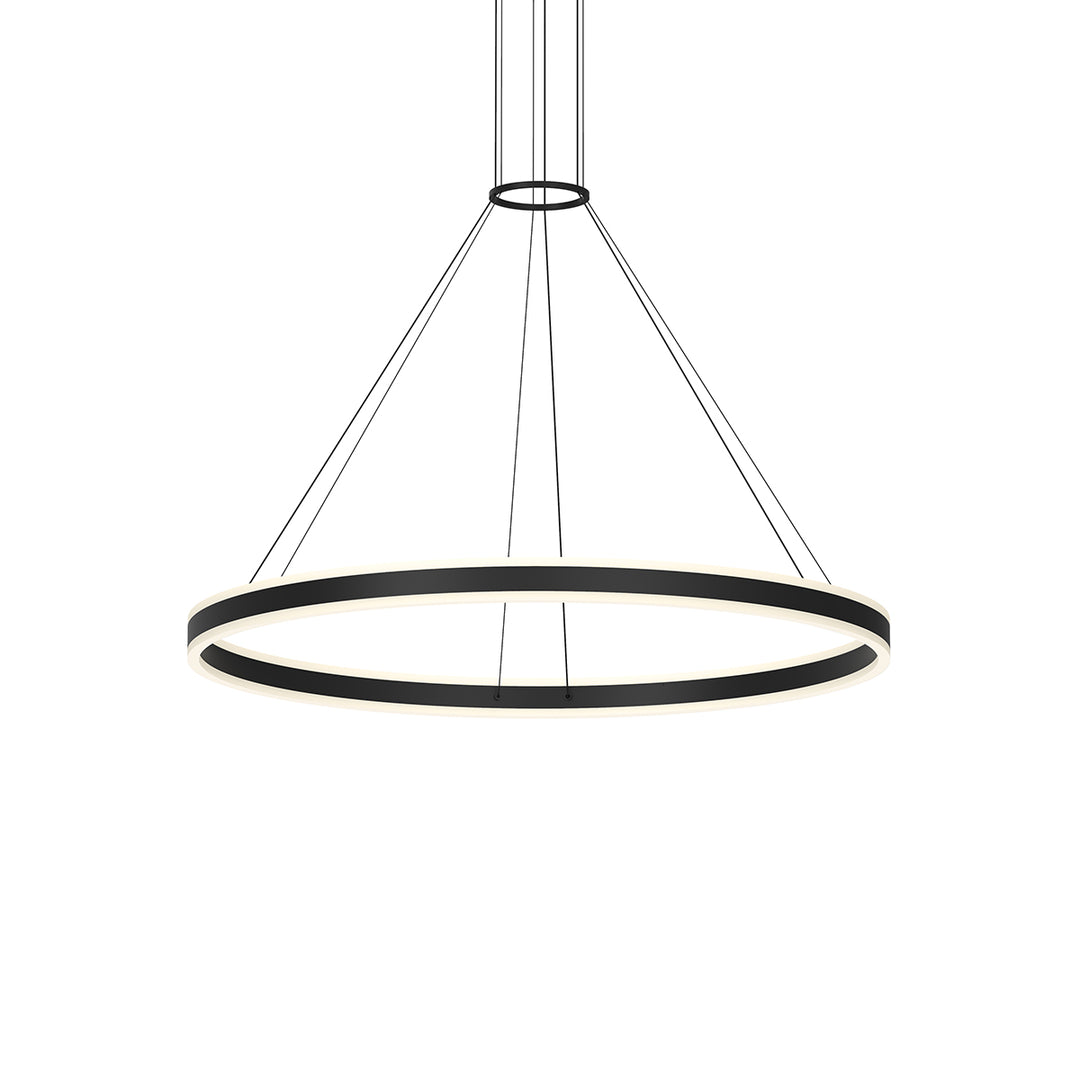 Double Corona LED Pendant in Satin Black - available from The Lighting Shoppe, trusted by Canadian homeowners