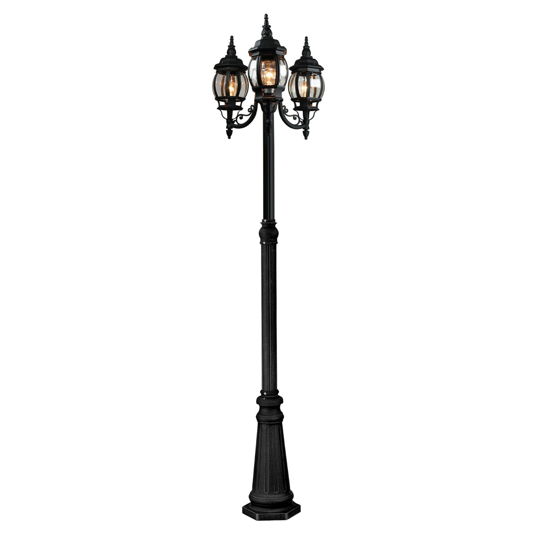Classico Three Light Outdoor Post Mount in Black - available from The Lighting Shoppe, trusted by Canadian homeowners