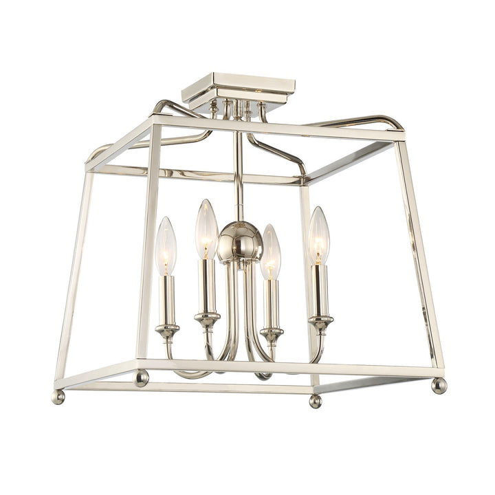 Sylvan Four Light Semi Flush Mount in Polished Nickel - available from The Lighting Shoppe, trusted by Canadian homeowners