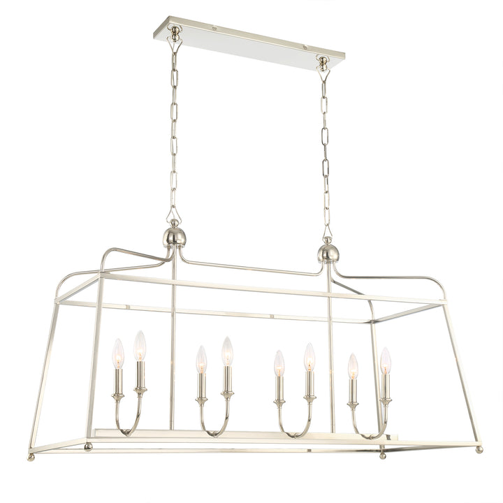 Crystorama - 2249-PN_NOSHADE - Eight Light Chandelier - Sylvan - Polished Nickel