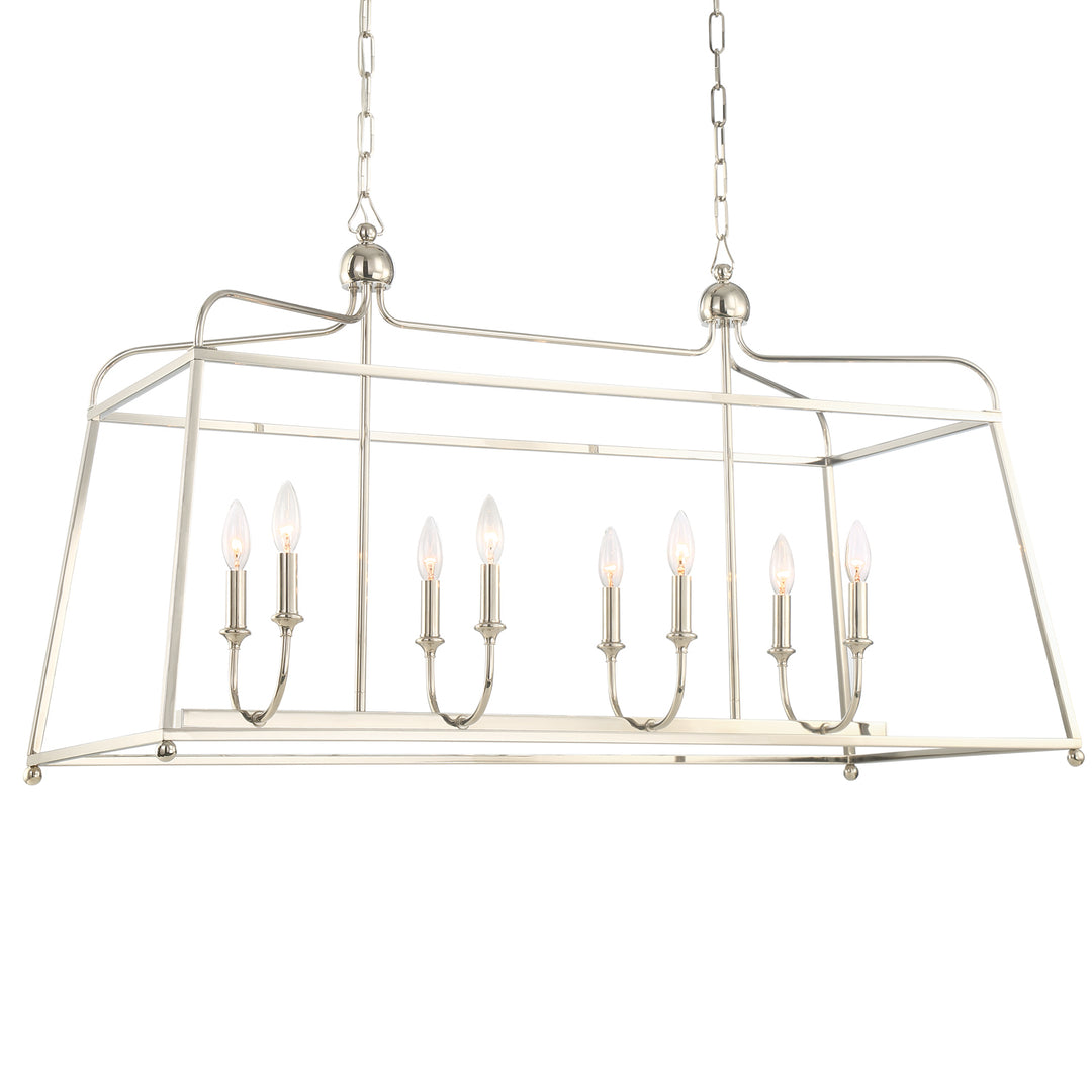 Sylvan Eight Light Chandelier in Polished Nickel - available from The Lighting Shoppe, trusted by Canadian homeowners