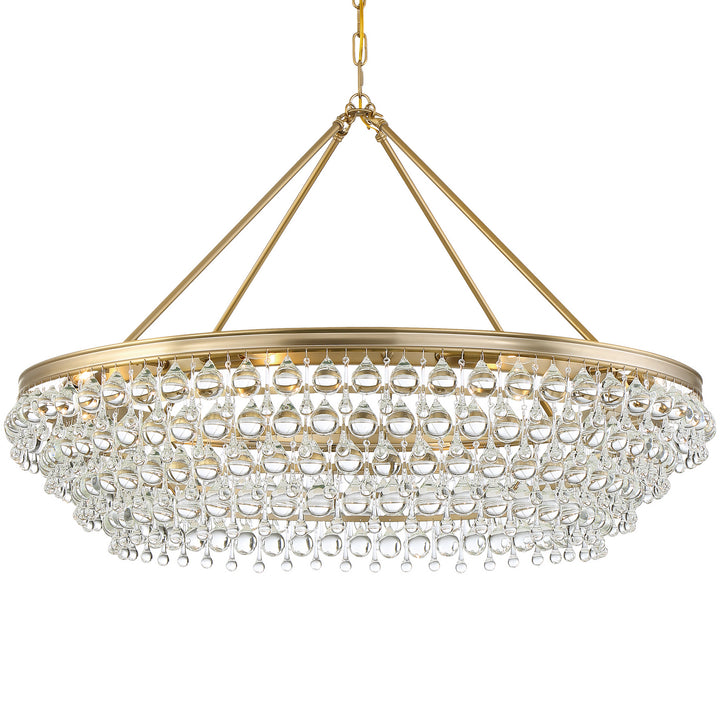 Calypso Eight Light Chandelier in Vibrant Gold - available from The Lighting Shoppe, trusted by Canadian homeowners