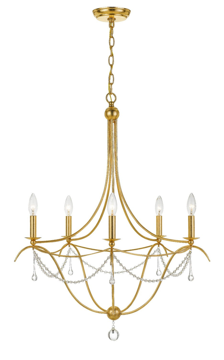 Metro Five Light Chandelier in Antique Gold - available from The Lighting Shoppe, trusted by Canadian homeowners