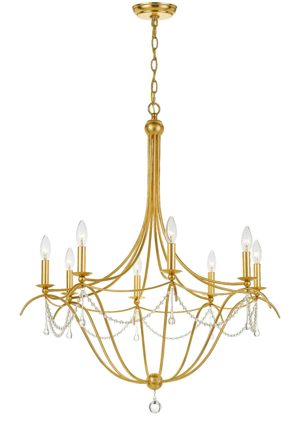 Metro Eight Light Chandelier in Antique Gold - available from The Lighting Shoppe, trusted by Canadian homeowners