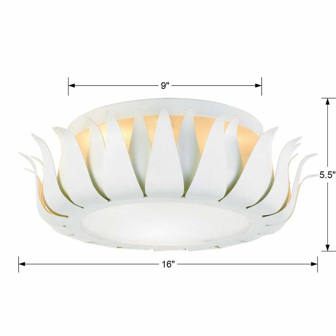 Crystorama - 510-MT - Three Light Flush Mount - Broche - Matte White
