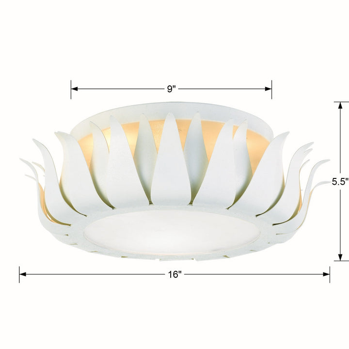 Crystorama - 510-MT - Three Light Flush Mount - Broche - Matte White