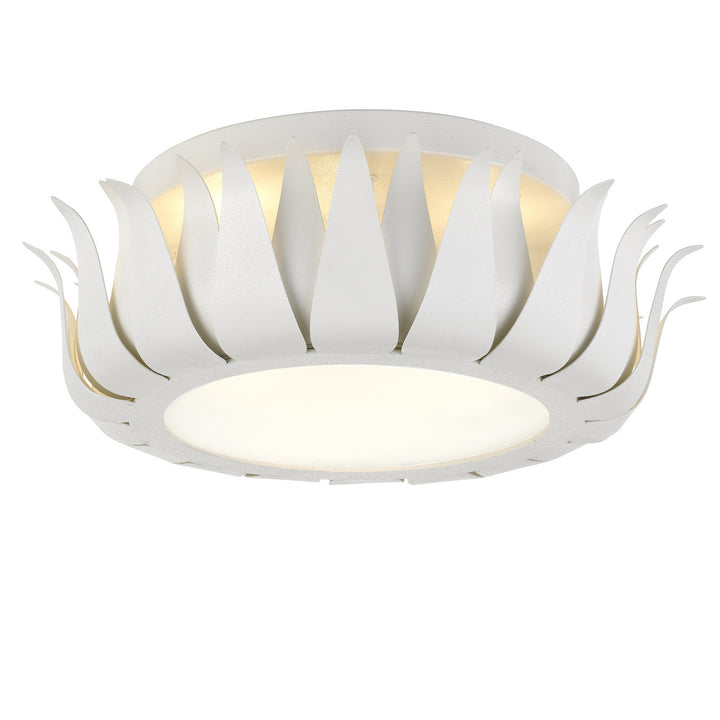 Broche Three Light Flush Mount in Matte White - available from The Lighting Shoppe, trusted by Canadian homeowners