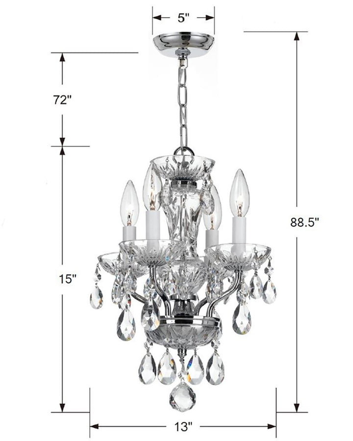 Crystorama - 5534-CH-CL-S - Four Light Chandelier - Welton - Polished Chrome