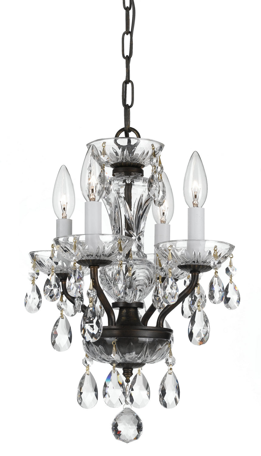 Traditional Crystal Four Light Chandelier in English Bronze - available from The Lighting Shoppe, trusted by Canadian homeowners
