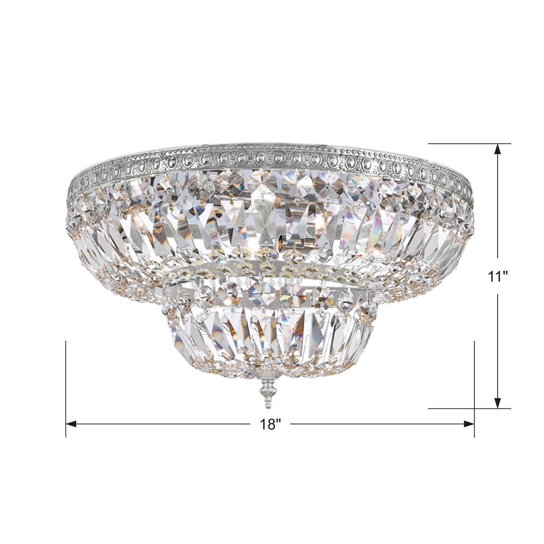 Crystorama - 718-CH-CL-MWP - Four Light Flush Mount - Waltham - Polished Chrome