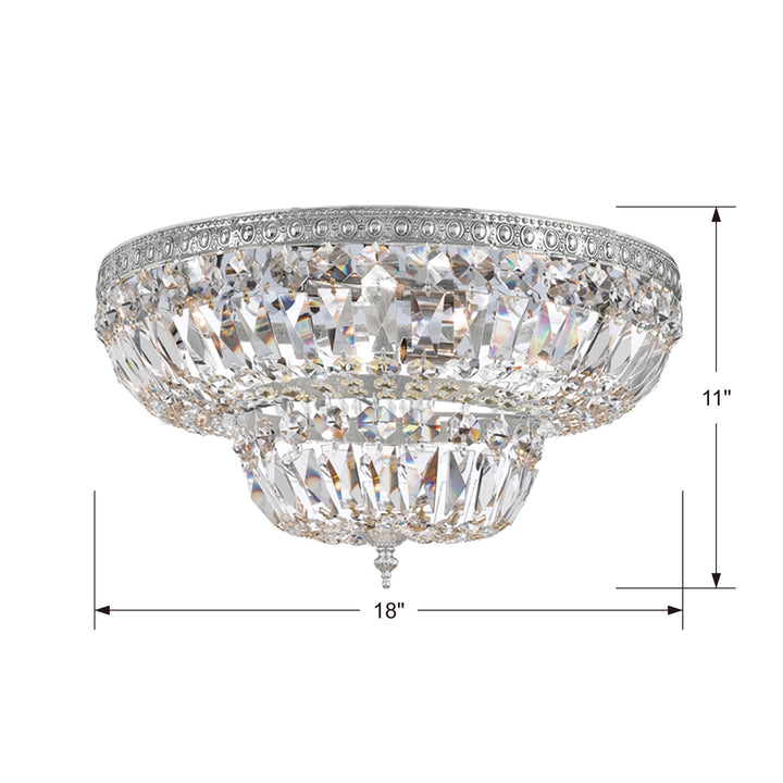 Crystorama - 718-CH-CL-MWP - Four Light Flush Mount - Waltham - Polished Chrome