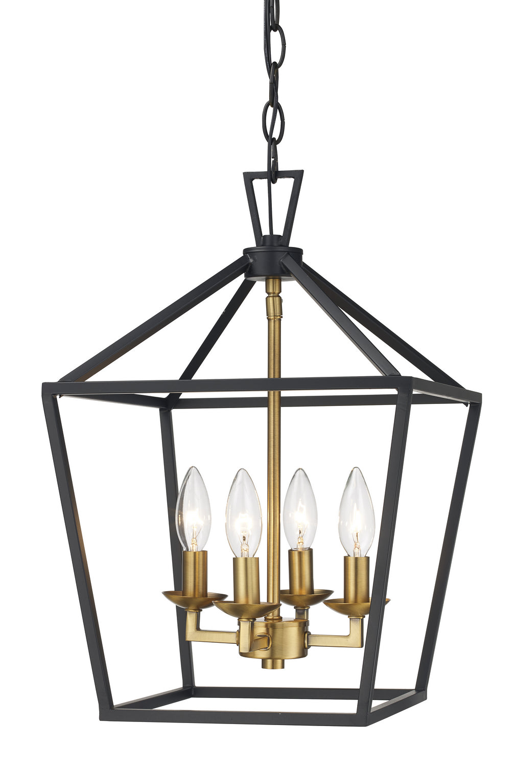 Four Light Pendant in Black/Antique Gold - available from The Lighting Shoppe, trusted by Canadian homeowners
