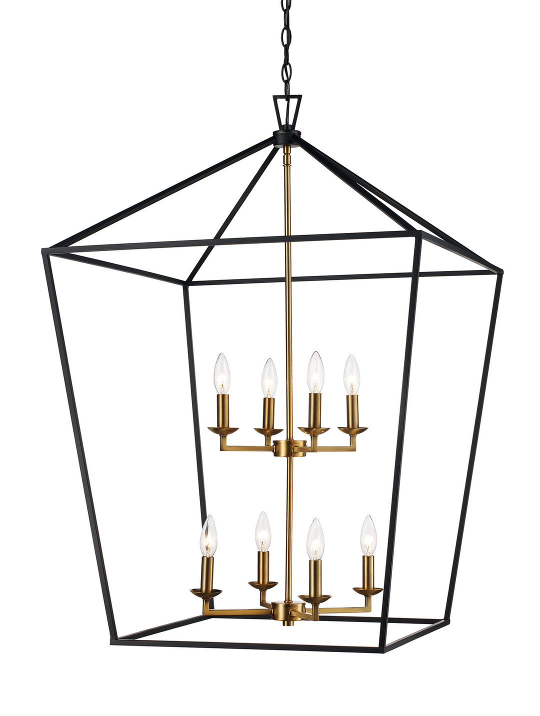 Eight Light Pendant in Black/Antique Gold - available from The Lighting Shoppe, trusted by Canadian homeowners