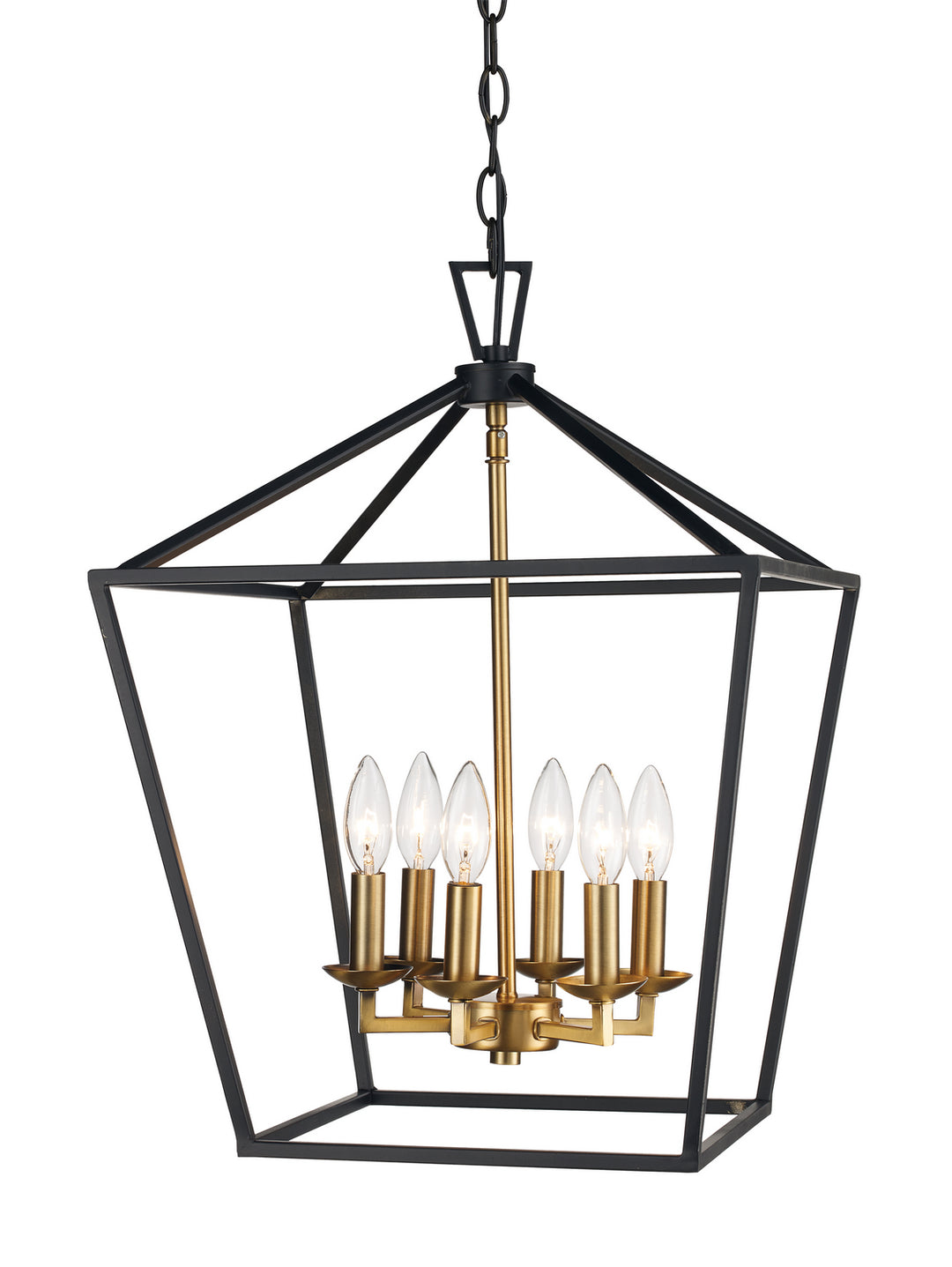 Six Light Pendant in Black/Antique Gold - available from The Lighting Shoppe, trusted by Canadian homeowners