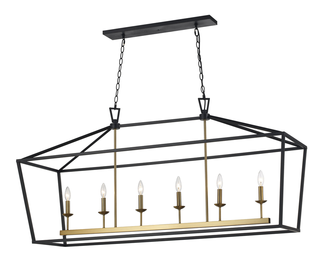 Six Light Pendant in Black/Antique Gold - available from The Lighting Shoppe, trusted by Canadian homeowners