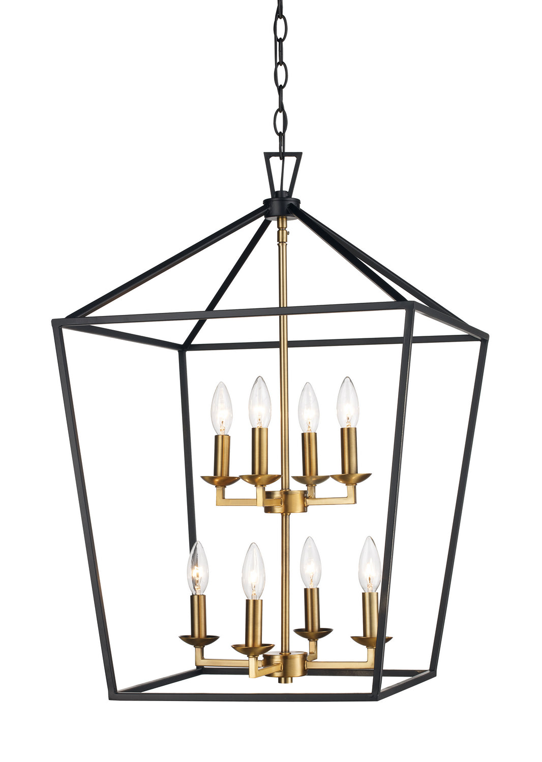 Eight Light Pendant in Black/Antique Gold - available from The Lighting Shoppe, trusted by Canadian homeowners