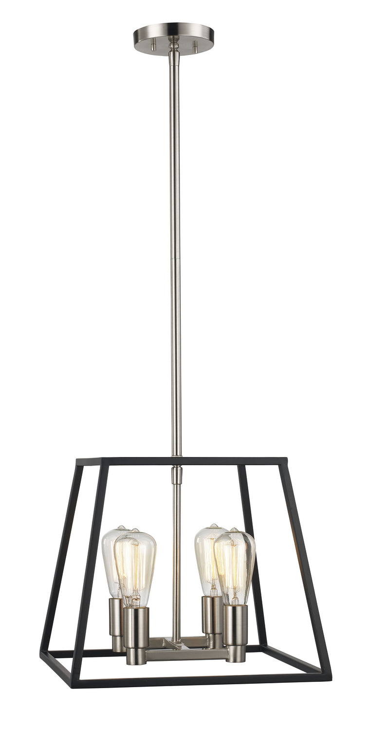 Four Light Pendant in Black / Brushed Nickel - available from The Lighting Shoppe, trusted by Canadian homeowners