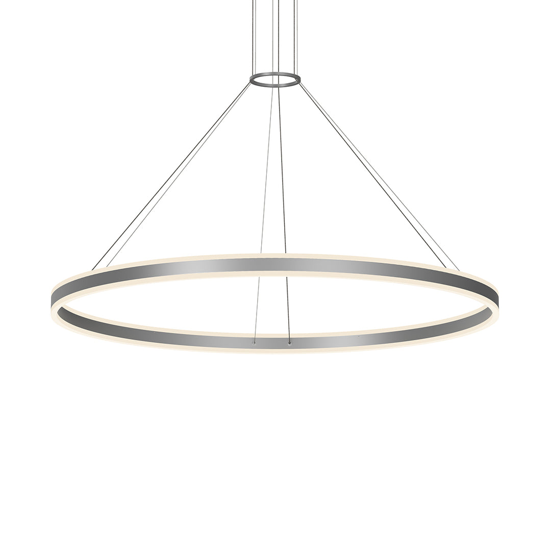 Double Corona LED Pendant in Bright Satin Aluminum - available from The Lighting Shoppe, trusted by Canadian homeowners