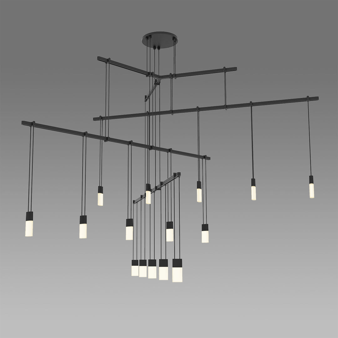 Suspenders 15 Light Pendant in Satin Black - available from The Lighting Shoppe, trusted by Canadian homeowners