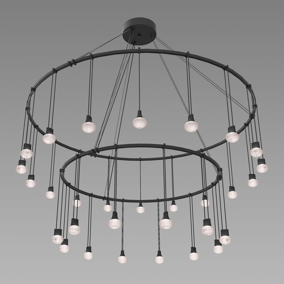 Suspenders 30 Light Pendant in Satin Black - available from The Lighting Shoppe, trusted by Canadian homeowners