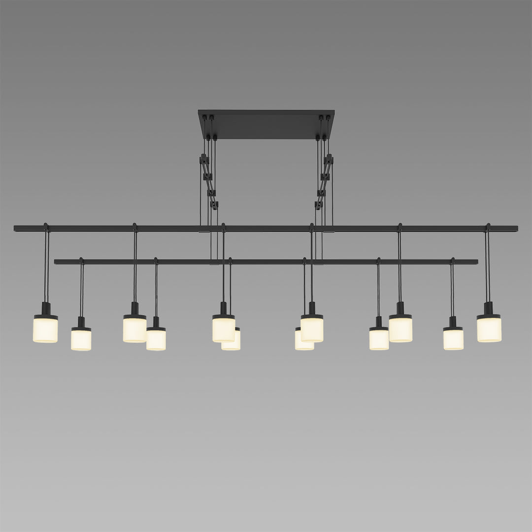Suspenders 12 Light Pendant in Satin Black - available from The Lighting Shoppe, trusted by Canadian homeowners