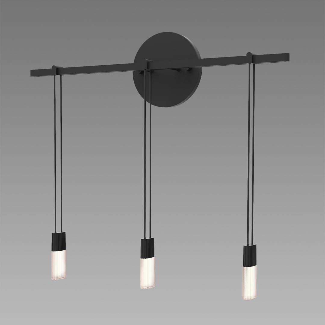 Suspenders Three Light Bath Bar in Satin Black - available from The Lighting Shoppe, trusted by Canadian homeowners