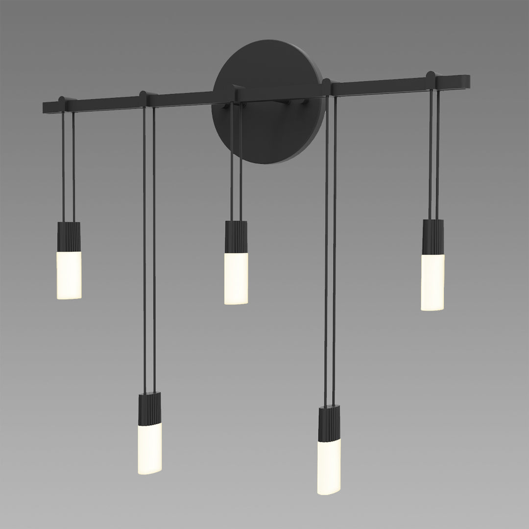 Suspenders Five Light Bath Bar in Satin Black - available from The Lighting Shoppe, trusted by Canadian homeowners