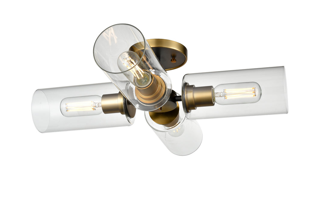 DVI Canada - DVP24711BR+GR-CL - Four Light Semi-Flush Mount - Barker - Brass And Graphite w/Clear Glass