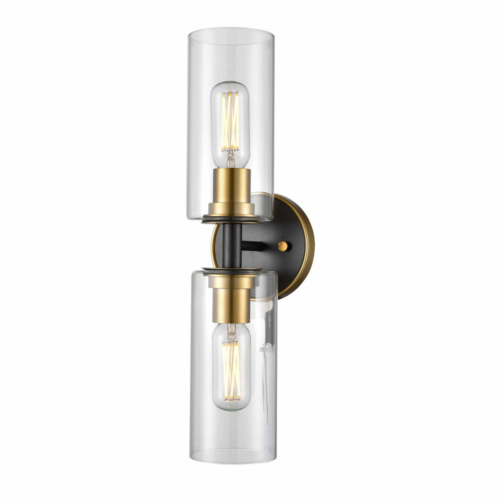 DVI Canada - DVP24722BR+GR-CL - Two Light Vanity - Barker - Brass And Graphite w/Clear Glass